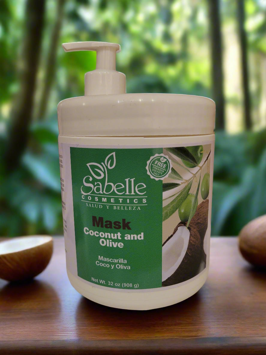 32 oz Hair Mask (Mascarilla) with Coconut and Olive by Sabelle Cosmetics