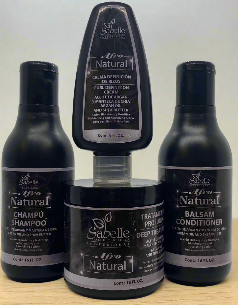Afro Natural Line 16 Fl oz (4x Shampoo, Treatment, Balsam, Curl Definition) | Sabelle Cosmetics